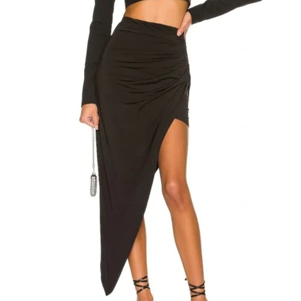 LOVERS + FRIENDS - BRAND NEW/TAG-ON - Black Asymmetrical Tigre Skirt SIZE S